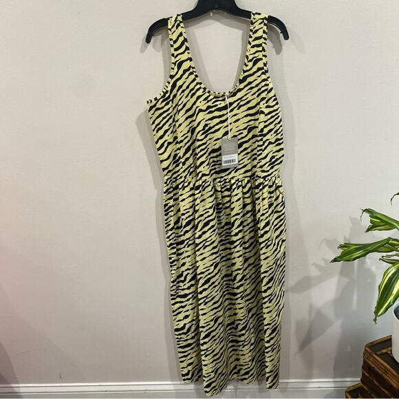 NWT Everlane The Poplin Summer Dress In Pale Yellow Tiger Stripe - Picture 2 of 6
